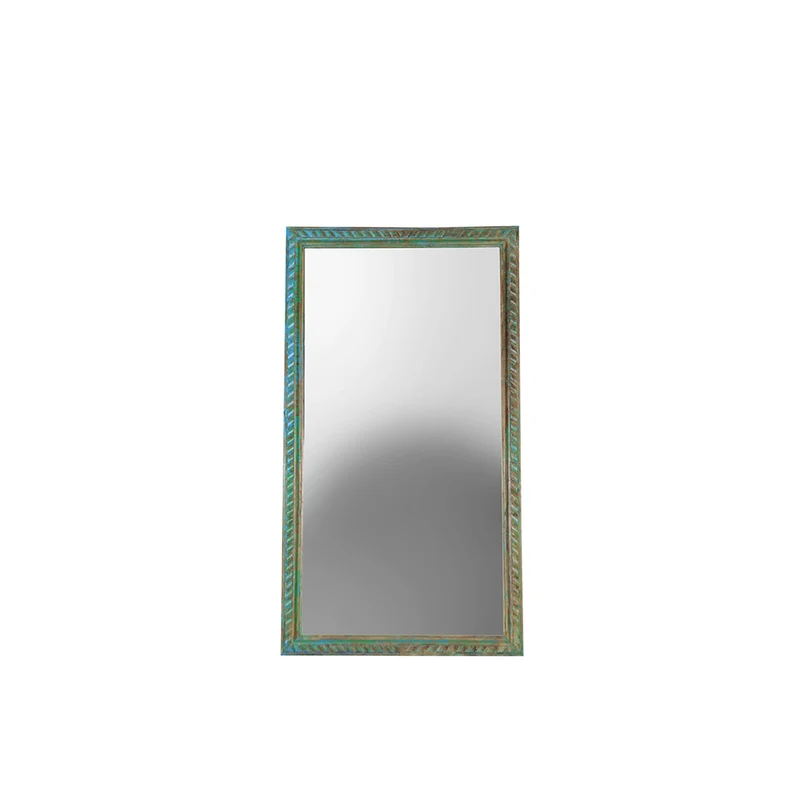 Espejo de madera verde - Indian Treasures