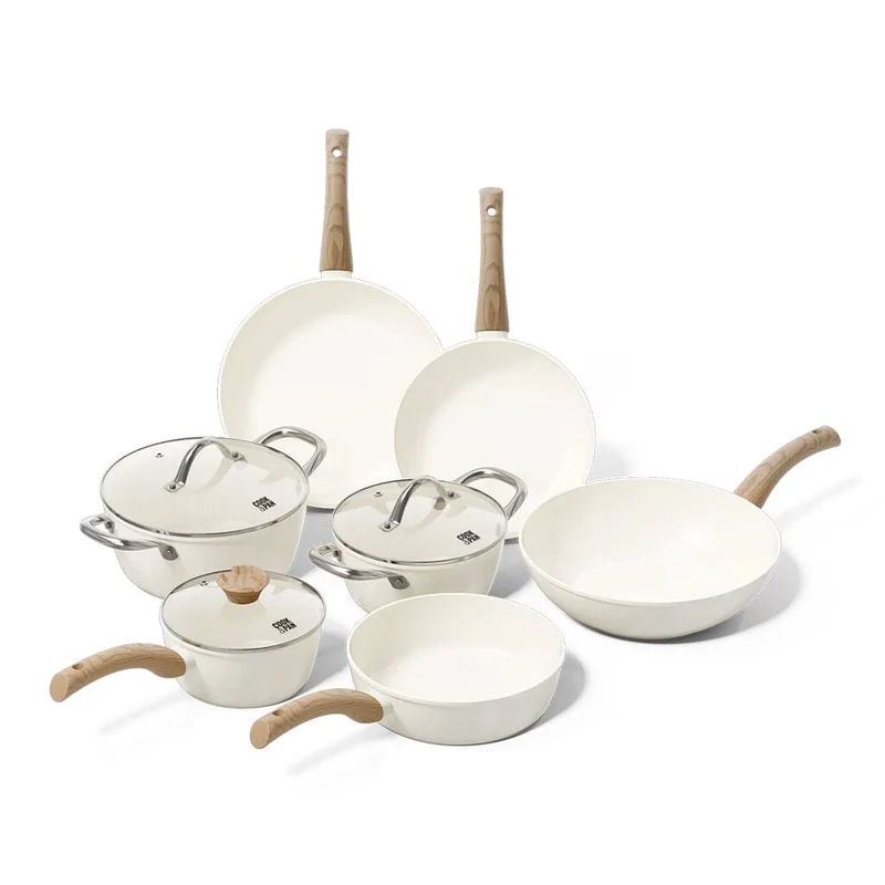 Cook & Pan - Batería de cocina Go Ivory de 7 piezas