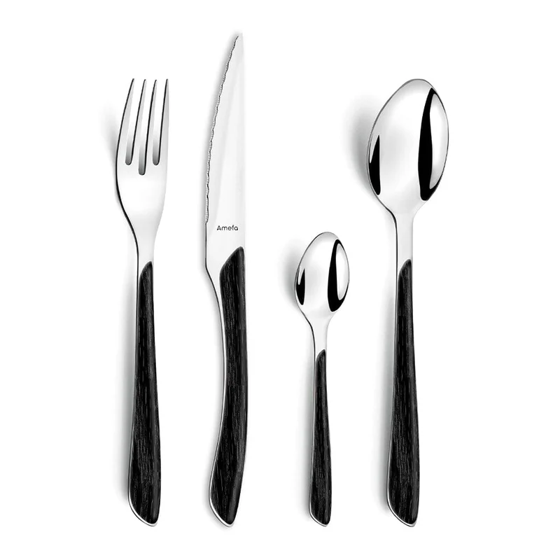 Amefa - Cubiertos Eclat 16 piezas - Negro