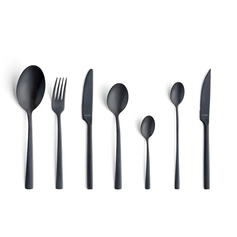 Amefa - Juego de Cubiertos Manille 42 Piezas - Negro