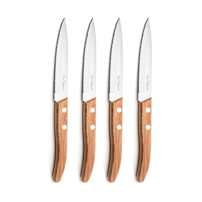 Lou laguiole - Juego de cuchillos para carne Forest de 4 piezas - Madera