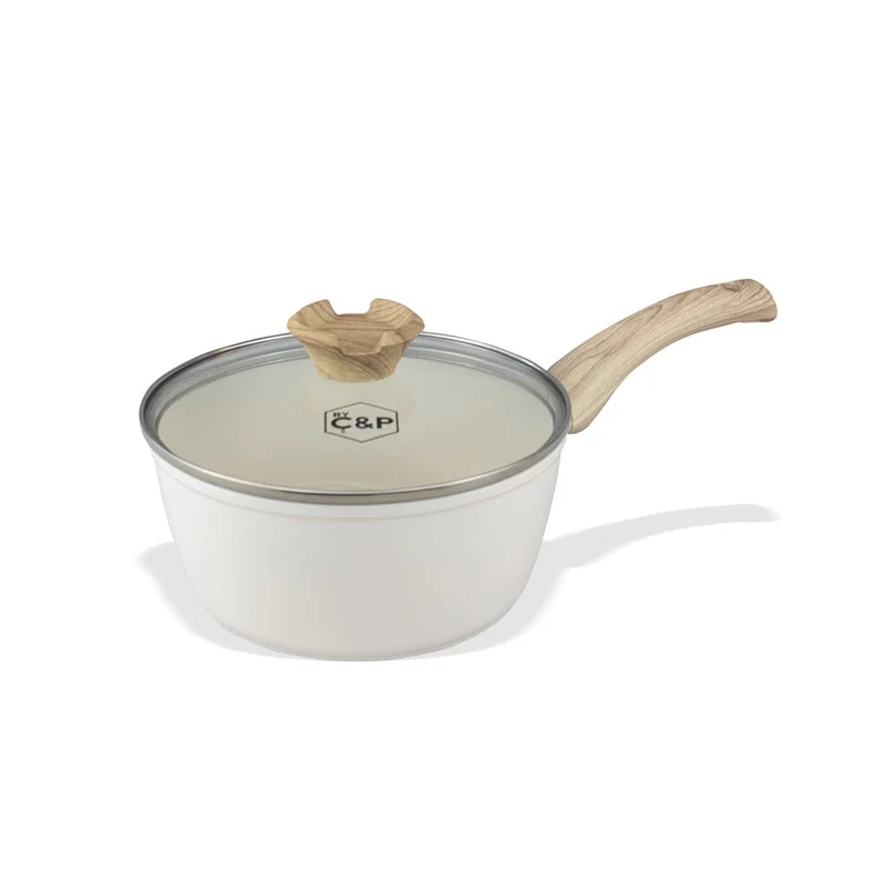 Cook & Pan - Cacerola Go Ivory 18 cm con tapa de cristal