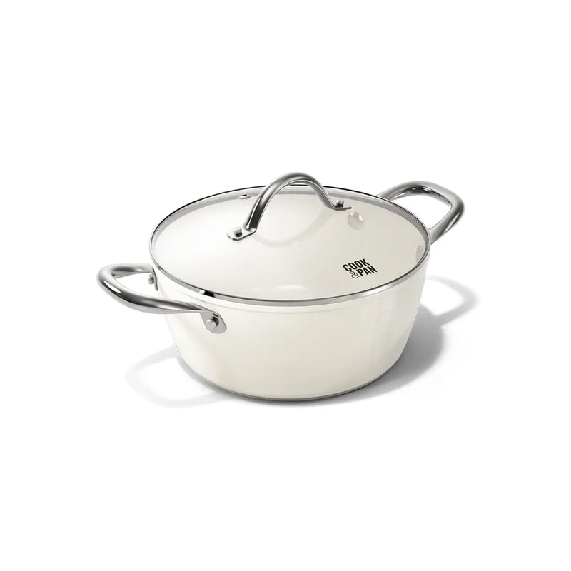 Cook & Pan - Go Ivory Sartén 20 cm con tapa de cristal
