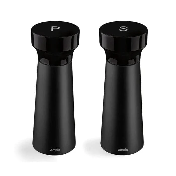 Amefa - Juego de molinillo de sal y pimienta moderno 15 cm - Negro