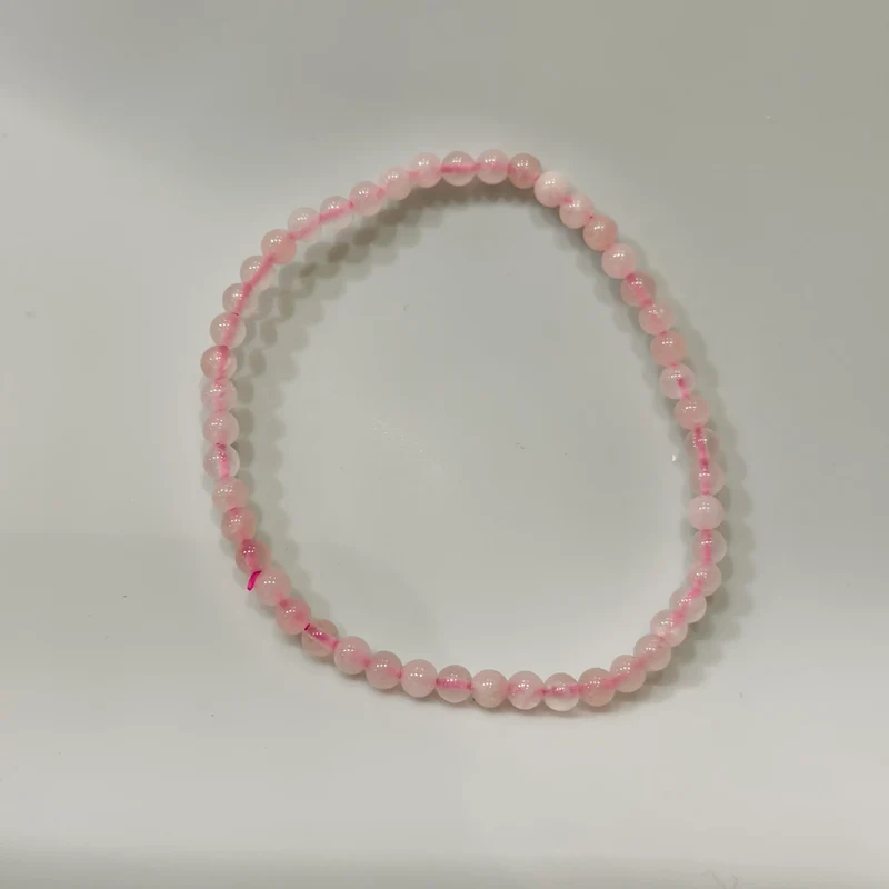 Pulsera de bolas de cuarzo rosa