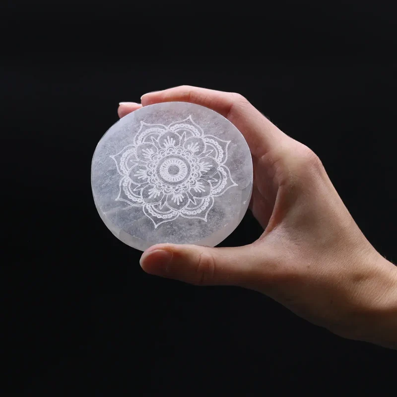 Placa de selenita pequeña con mandala