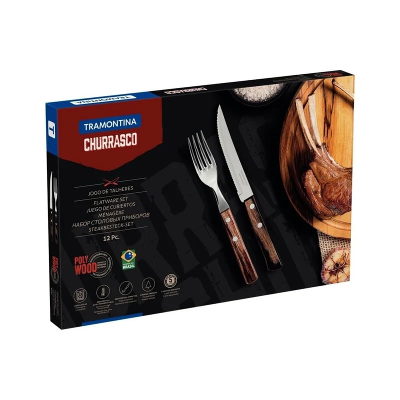 Tramontina Cutlery Set With Steak Knives, 12 Pieces