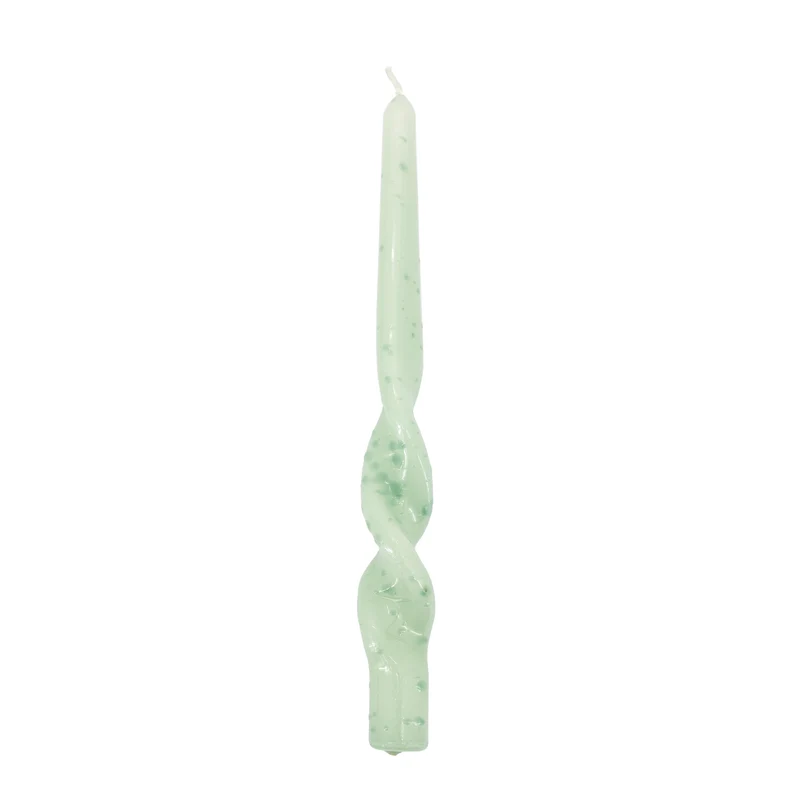 Set 4 velas swirly green