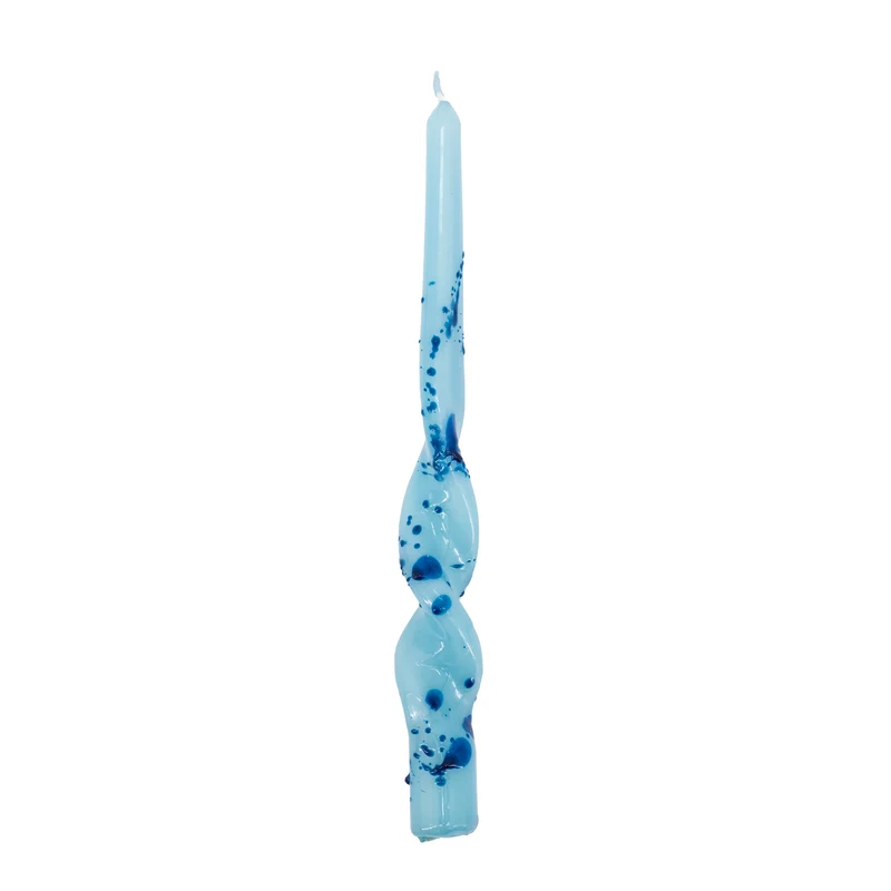 Set 4 velas swirly blue