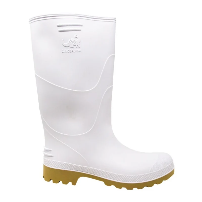 Dinosaurio Botas Altas de PVC Blanco, para Trabajo