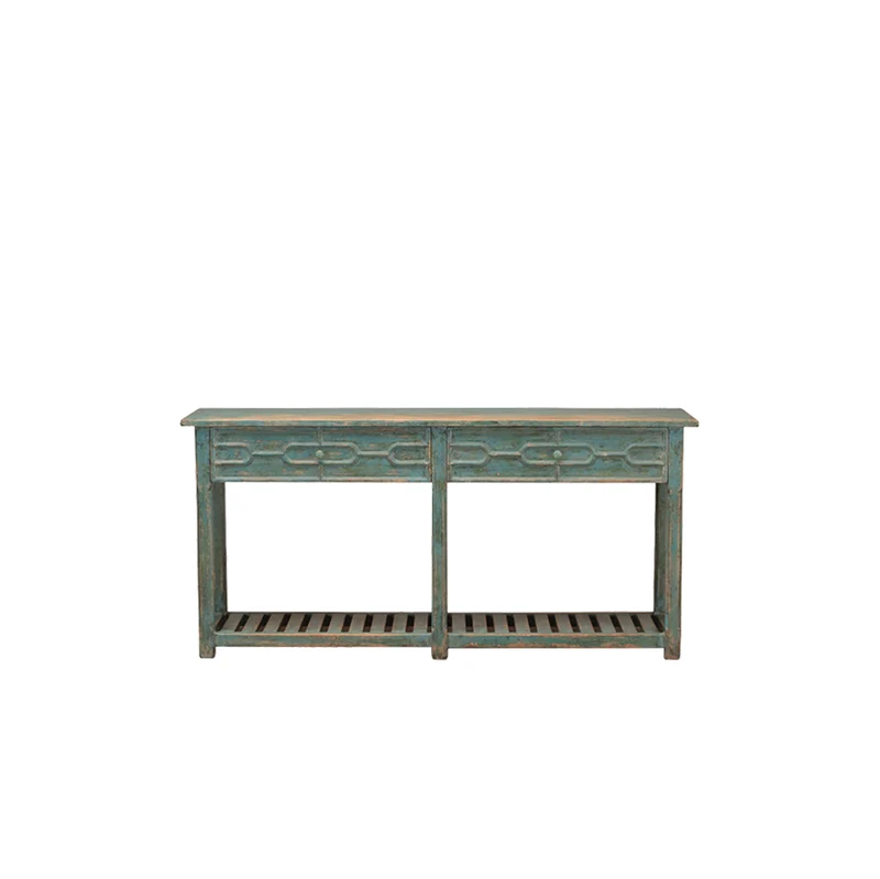 Consola de madera decapada azul - Heritage