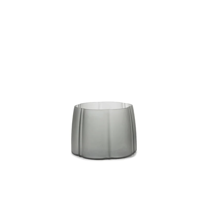 Jarrón de vidrio gris S