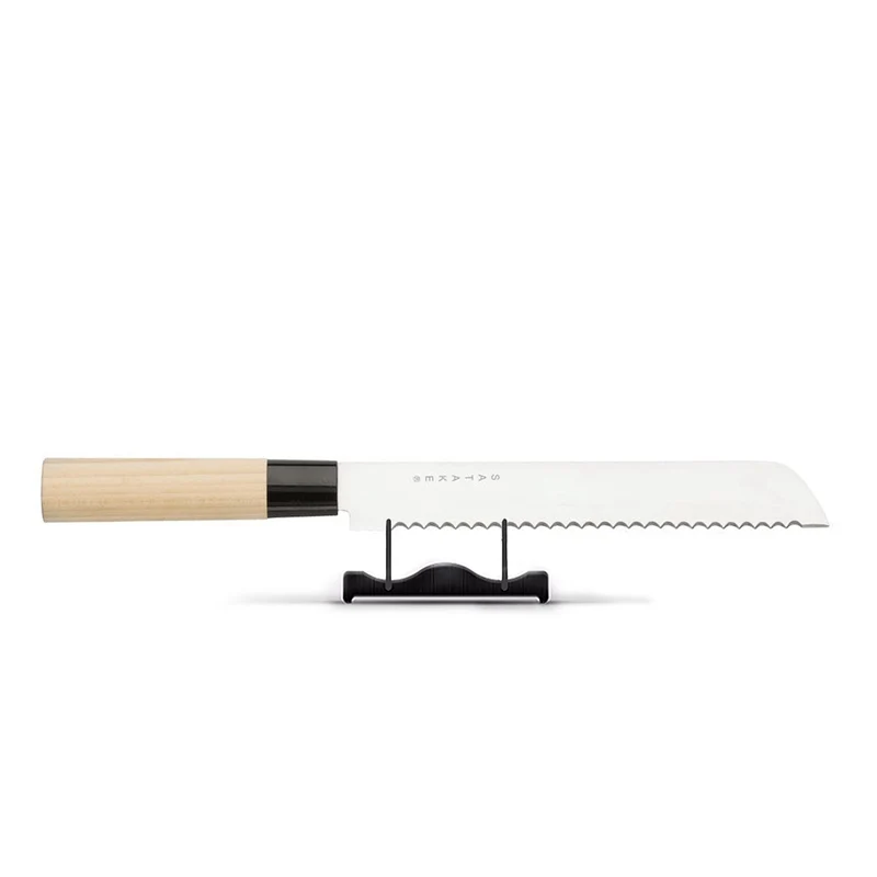 Satake - Cuchillo de pan japonés Madera de Magnolia 24 cm