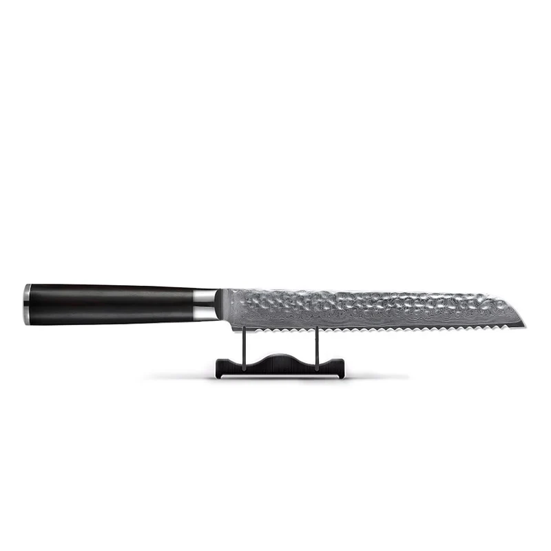 Shinrai Japan - Cuchillo para pan BR Damasco martillado 20 cm