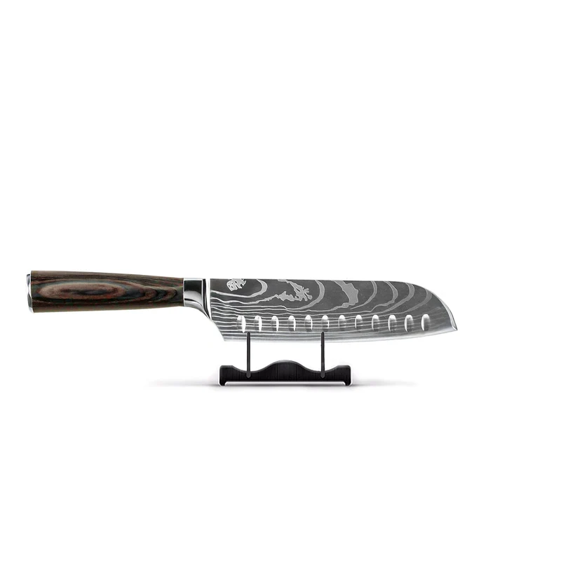 Estampado Damasco Japonés Santoku 18cm