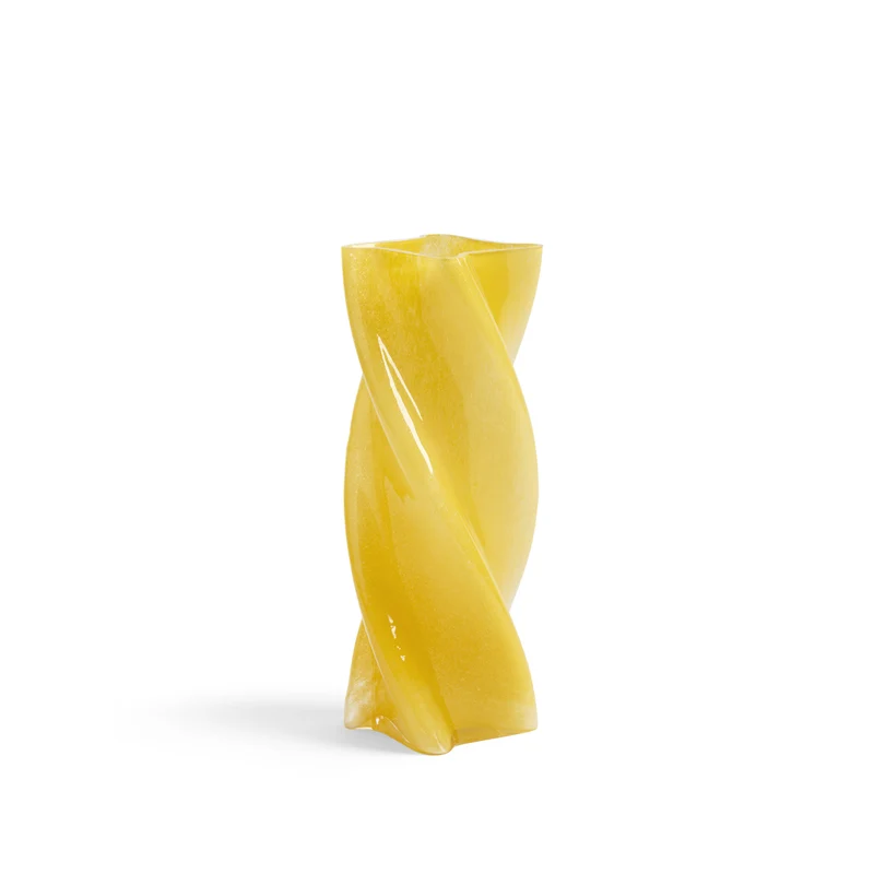 Jarrón de vidrio opaco amarillo Marshmallow