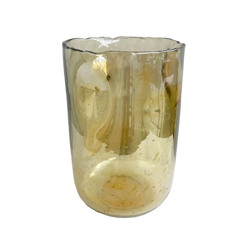Vaso de formas orgánicas dorado D13x20cm