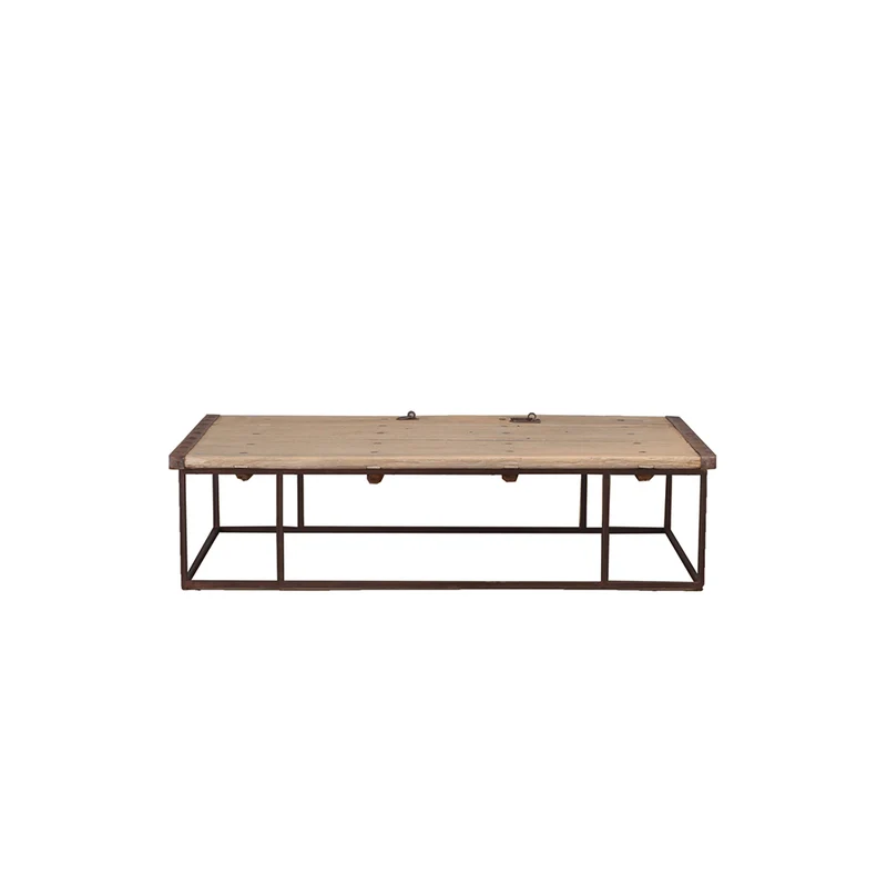 Mesa de centro madera hierro 179x101 - Heritage