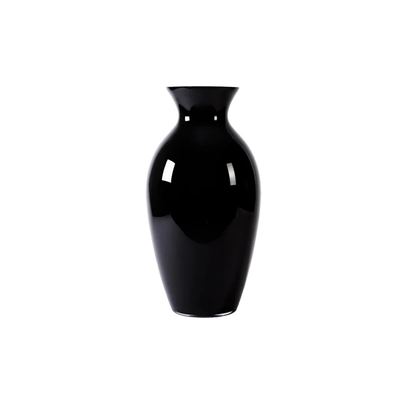 Jarrón de vidrio negro Adina D36x70cm