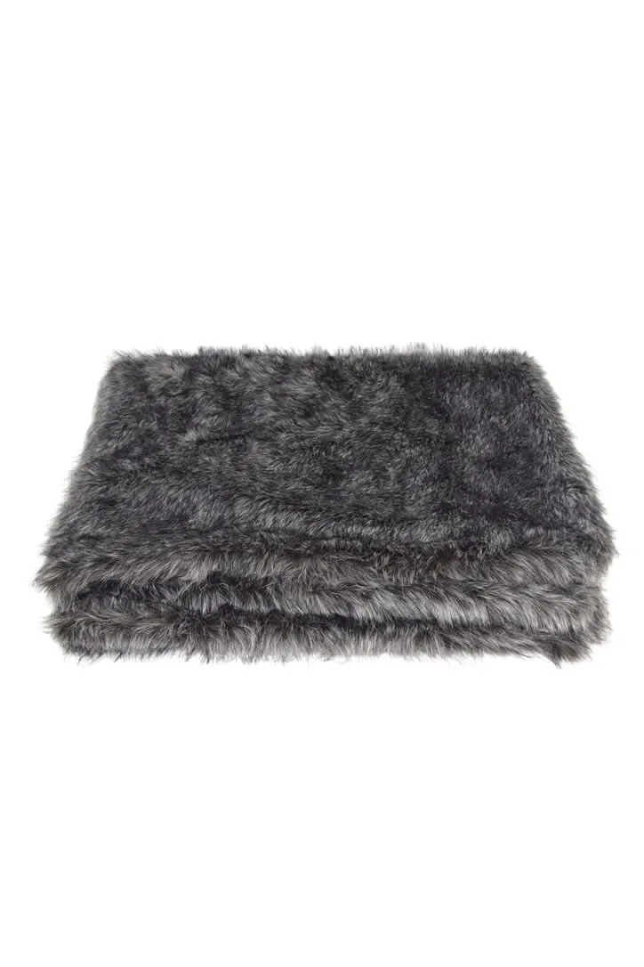 Plaid Silver Fox Fake Fur