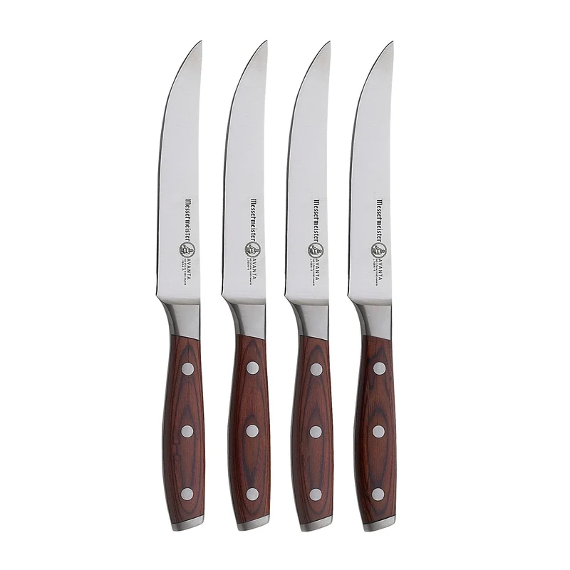 Messermeister - Juego de cuchillos para carne pakkawood Avanta de 4 piezas